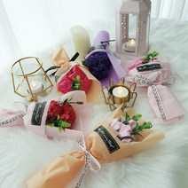 [이거찜] 향기가득 장미 비누꽃 꽃다발 플라워박스 꽃바구니 성년의날 생일, (퍼플)11 어머니 생신 축하드려요