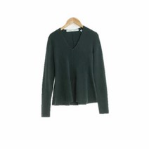 유니클로 유니클로르메르 카키그레이 울혼방 브이넥플레어니트 여자 XS [ ] 2600