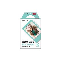 FUJIFILM 즉석카메라 체키용 필름 10매입 스카이 블루 INSTAX MINI BLUE FRAME WW1