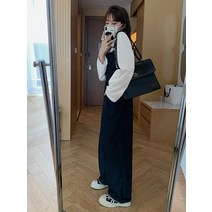 청점프슈트여자멜빵반바지 멜빵스키니 바지멜빵 점퍼슈트 여자슬랙스 멜빵원피스 오버롤팬츠 여성 데님 점프수트 멜빵반바지 겨울멜빵