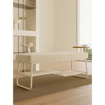 현관 벤치대기의자 신발 수납 선발 슬림쿠션 인테리어, 100cm 아이보리+아이보리 선반