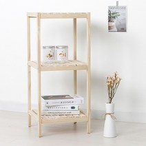 올리빙 원목 다용도 선반 3단, 없음