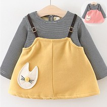 뚱이옷장/((겨울))방울코멜빵원피스-유아원피스