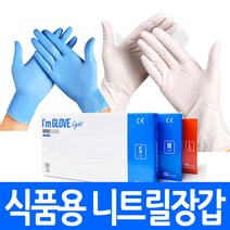 니트릴장갑 위생장갑 요리 식품용 고무장갑 주방용 실험용 네일보호 가드닝 정밀작업 다회용 일회용 라텍스 합성니트릴 고무 PVC 고탄성 분말프리 보호 식품등급, esi4.니트릴장갑 블루XL