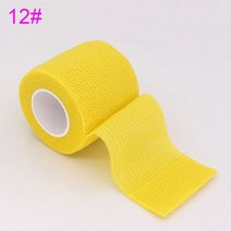 다채로운 운동 테이프 자체 접착 탄성 붕대 Elastoplast 통기성 무릎 손가락 발목 손바닥 스포츠 보호대 애완 동물 4.8m, 2.5cm X 4.8m, Yellow, 1개