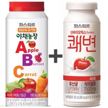 파스퇴르 유기농 야채농장 ABC주스(190ML) + 쾌변 요구르트 사과(150ML), (12개+12개)