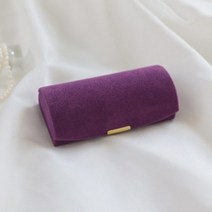 에브리테일 미니 벨벳 보석함 반지 케이스 주얼리 보관함, 퍼플, 1개