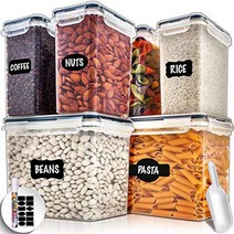 Large Airtight Food Storage Containers with Lids - Air Tight Containers for Food Flour Container Kit, 1, clear