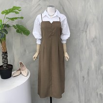 [행복여] 세이지 단추 다트 플레어 뷔스티에 원피스