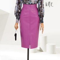 윈 UNE레더필앞슬릿엣지라인스커트