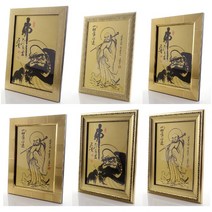 황금달마도 벽걸이액자 모음 달마액자 달마도 수맥차단 달마그림 달마 달마액자 달마도사 달마대사, 심플 골드 반신상