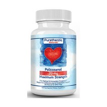 Purethentic Naturals 퓨어덴틱 네츄럴 Policosanol 폴리코사놀 20mg 100베지캡슐 복용법, 100캡슐, 1팩