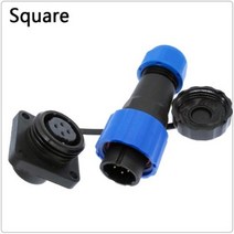 방수 커넥터 케이블 플러그 및 소켓 암수 2 3 4 5 6 7 9 핀, Square_6p