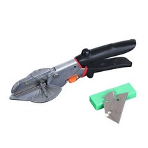 45-135 학위 다기능 임팩 커터 마이 터 사이딩 와이어 PVC/PE 플라스틱 파이프 호스 덕트 가위 컷 가사 홈, Black-2pc Blade