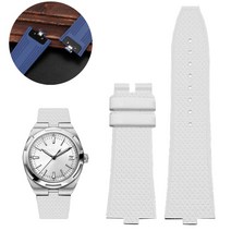 FKM Fluorine Rubber Watchband For VC vacheron constantin 4500V 7900 Watch strap Convex Mouth 7mm wri, 05 white no buckle_01 7mm