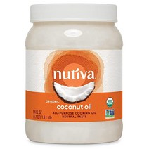 Nutiva 오가닉 스팀 정제 코코넛 오일 15 Fl 온스 비건 조리용 스킨 & 헤어 보습용 401282, 54 Fl Oz (Pack of 1)