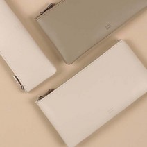 폭시샵 비심플 스티치 펜슬 케이스 파우치 가죽필통 심플한 고등학생 대학생 직장인 고급 입학 졸업 명품 신학기 선물, 스몰 펜슬케이스 - 아몬드베이지