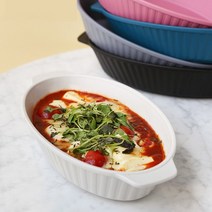 푸코 PP 빗살 그라탕기 2P세트 전자레인지 아동접시 캠핑그릇 야외용그릇 달빛스토어, 블랙
