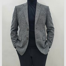 가르시아 가을 겨울 블루그레이체크 세미슬림핏 빅사이즈 남자 남성 정장 콤비 자켓 블레이저