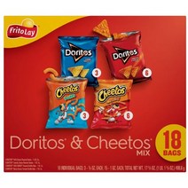 [미국직배송]프리토레이 도리토스 & 치토스 믹스 18개 499.6g Frito-Lay Doritos & Cheetos Mix 18ct