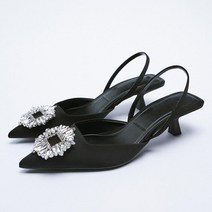 ZARA 자라 크리스탈 보석 샌들 슬링백 구두 키튼힐