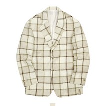[넘버나인] 베이지 체크 남자린넨자켓