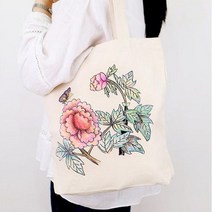 미리사몰B 민화샵 에코백 만들기 DIY 공예 보조 가방 미니 파우치 무지 도안 그림 친환경 캔버스 천 재료 미술 그리기 색칠 꾸미기 자랑 어린이 초등 학교 돌봄 방과후 수업 준비물, 1개, 에코백(오리모란)
