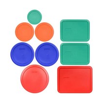 파이렉스 번들 - 9 품목: (1) 7402-PC 6/7 컵 레드 (2) 7201-PC 4 카뎃 블루 7200-PC 2 오렌지 7202-PC 1 그린 7210-PC 3 라이트 그레