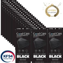 굿케어 KF94 마스크 국산 4중필터 숨쉬기 편한 3D 대형 블랙 / 화이트 100매입, 블랙 100매입 5매 포장