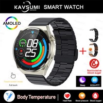 스마트밴드 혈당 스마트 워치 남자 심전도 모니터 혈압 체온 스포츠 방수 피트니스 트래커 Smartwatch, [03] Black Steel B 2