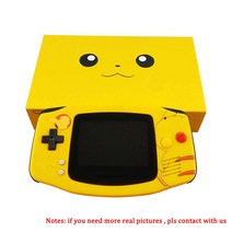 GBA 2019 IPS V2 LCD 스크린 백라이트 키트용 맞춤형 테마 하우징 쉘 사전 컷 쉘 게임보이 어드밴스용 선물 상자 포함, 노란 쥐