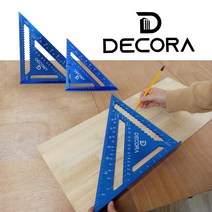 알루미늄삼각자 센치 인치 각도 길이 측정 직각자 제도용 연귀자 목공용 삼각자, 알루미늄삼각자12인치, 1개