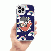 시미 실버벨 뽀시래기 레인보우 에폭시톡 클리어 에어쿠션 젤하드케이스