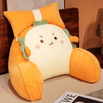 등받이쿠션 침대 머리맡 소프트백 라지 소파 침대 숙소 베개 허리 보호대 겨울 사무실 작업실 영화 컴퓨터책상 꿀잠, C.메론빵(얼굴찌푸린버전)