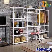Foryou84 지후 프리미엄 2단 앵글선반 행거 철제 앵글 선반 조립식, 선반 화이트, 상세페이지 참조