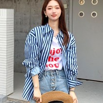 이노뱅크 여성 스트라이프 긴팔 남방 INO365A