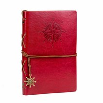 히어로피플 빈티지 항해일지 라지 무지 해적 일기장 앨범 노트, 레드