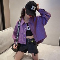 주니어봄점퍼 퍼플 재킷 코디 등원룩 초등 여아 키즈 옷 점퍼