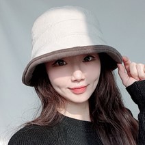 이코마켓 고급 가을 겨울 중년 여성 모자 패딩 방한 벙거지 버킷햇 챙모자