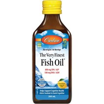 칼슨랩스 노르웨지안 더 베리 파이니스트 피쉬 오일 1600mg 오메가-3s 내추럴 레몬, 1개, 200ml