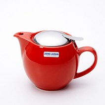 제로재팬 도자기 라운드티팟 2인용 450ml 토마토