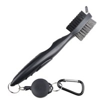 세척기 브러시 골프 클럽 골프 폴 퍼터 양면 홈 클리너 야외 운동 골프 액세서리 용, 검은색