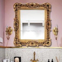 WARM엔틱 벽거울 유럽 ​​스타일 복고풍 장식용 거울, 83X73 cm, 엔틱 골드