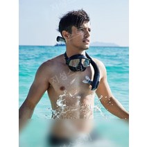 센터스노클 실리콘 수영장 수영 호흡 스노클 스노클링, 핑크 투명 렌즈