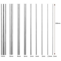 500mm 길이의 스테인레스 스틸 막대 금속 작업 취미 및 DIY 공예 2mm 2.5mm 3mm 4mm 5mm 6mm 8mm 10mm 14mm 선형 샤프트, 4mm 5pcs
