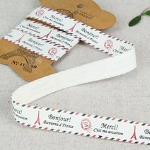 JSTrading (1마) 면라벨 코튼라벨 테이프, 1개, (1마)면라벨-12 파리에서 온 편지