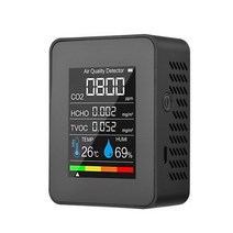 NDIRSemiconductor CO2 센서 대기 질 모니터 검출기 포름 알데히드 HCHO TVOC 테스터 LCD 온도 습도, CHINA, NDIR Black