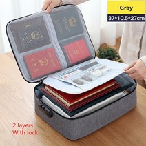 다층 문서 보관함 가정용 대용량 저장 가방 다기능 여행 파일, 05 C1 Gray 2 layer