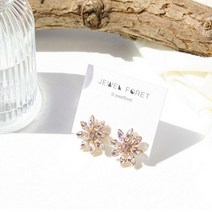 벚꽃 플라워 나사형 귀찌 귀안뚫는귀걸이 웨딩귀걸이