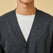 [JAJU/자주] 남 메리노울 V넥 가디건_챠콜